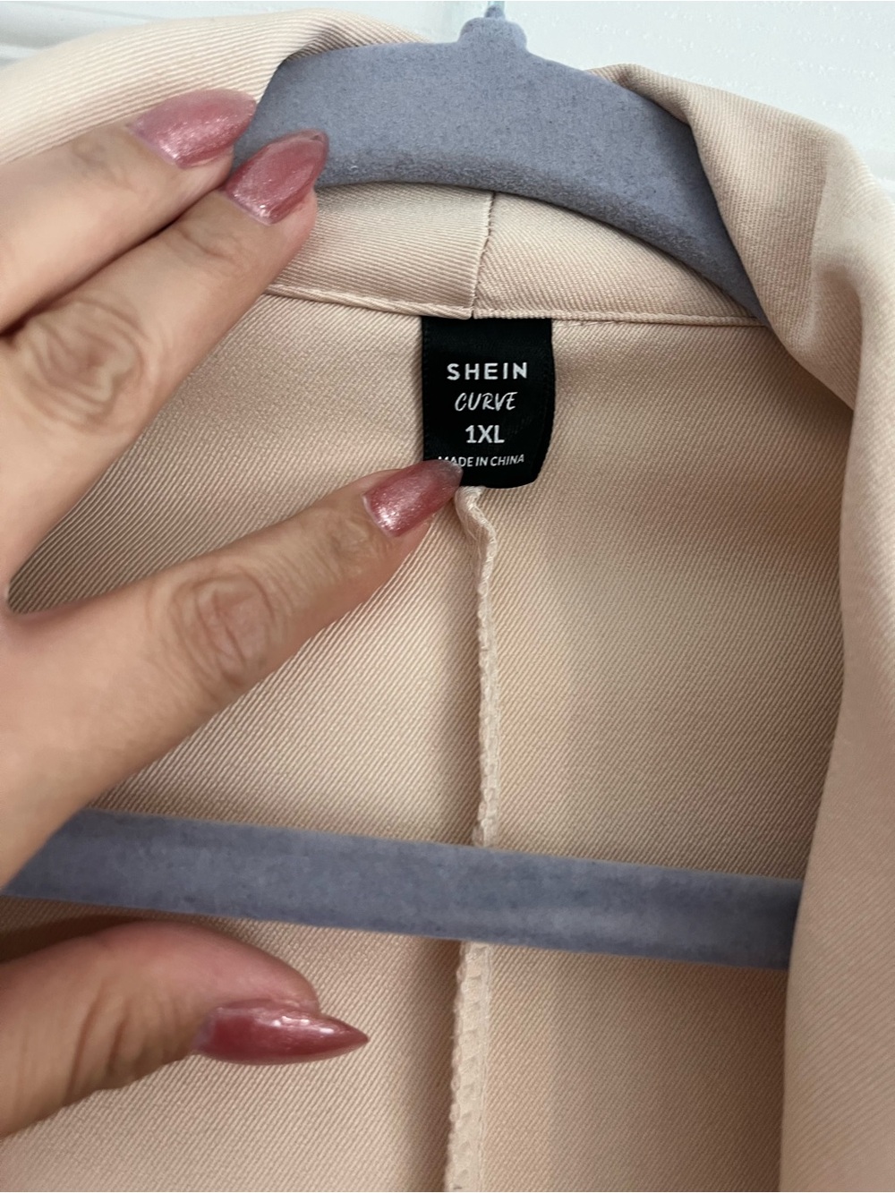 SHEIN Cream Open-Front Draped Blazer - Picture 2 of 4